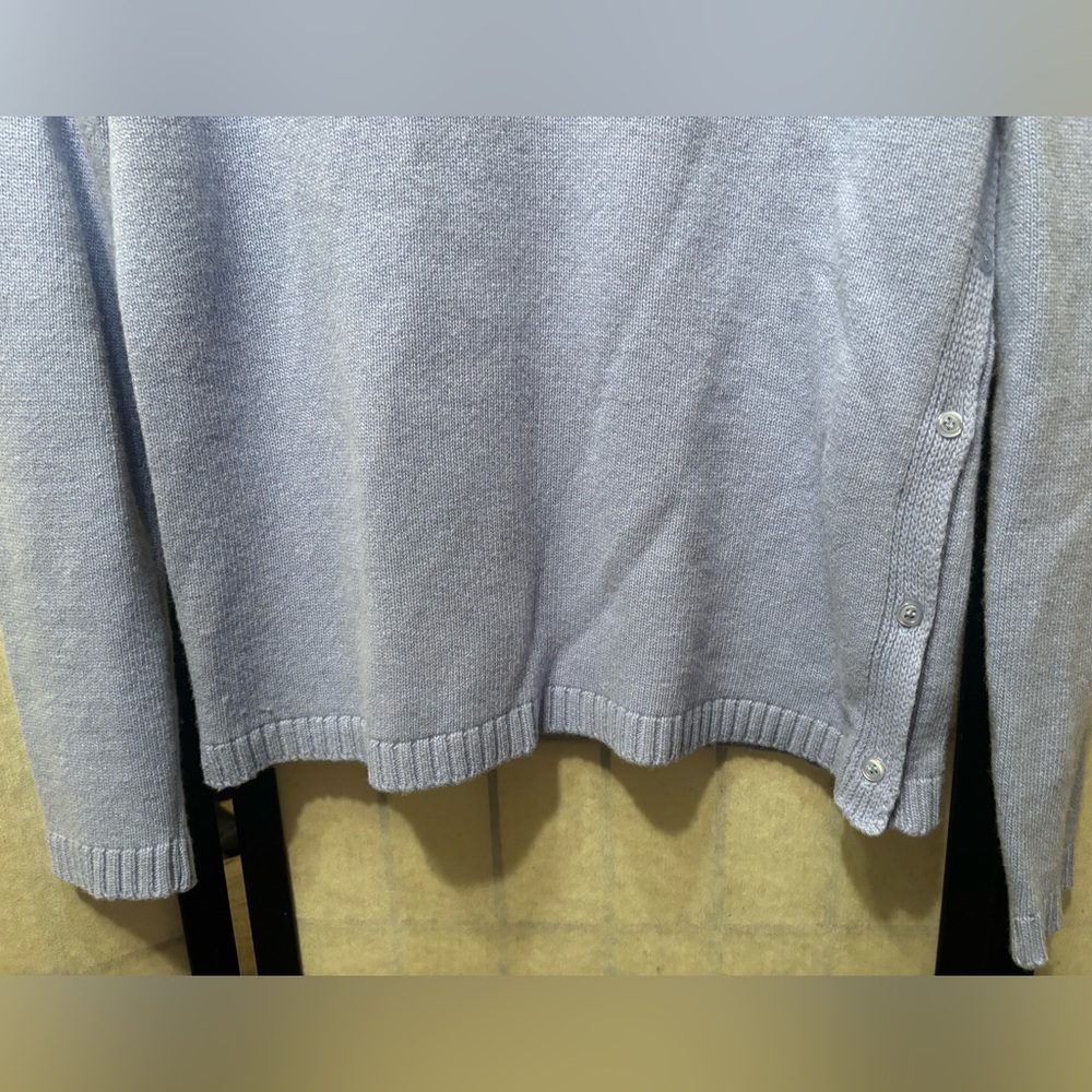 HEKLA&CO Italian Merino Wool Cashmere Blend Side Button Detail Crewneck Sweater - Picture 6 of 7